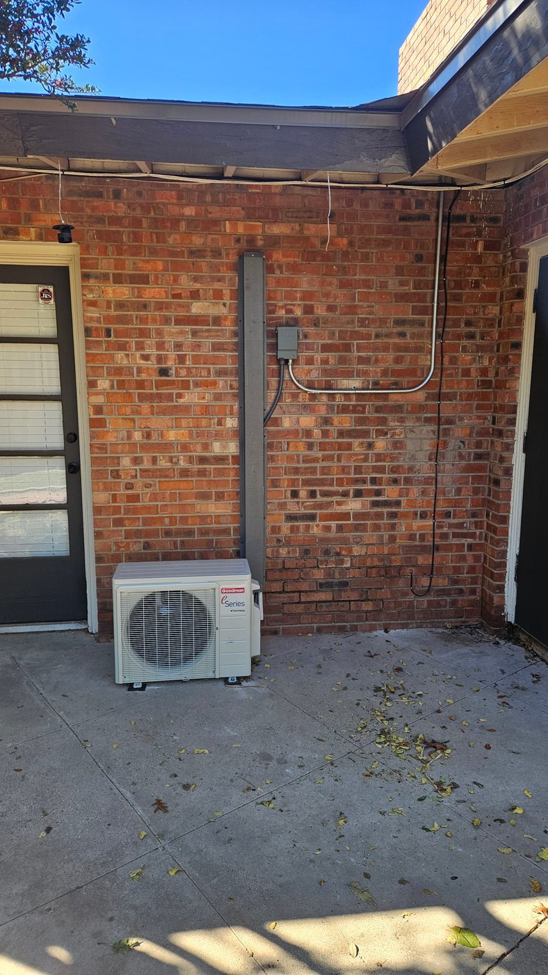 Completed Daikin mini split installation with concealed line hide